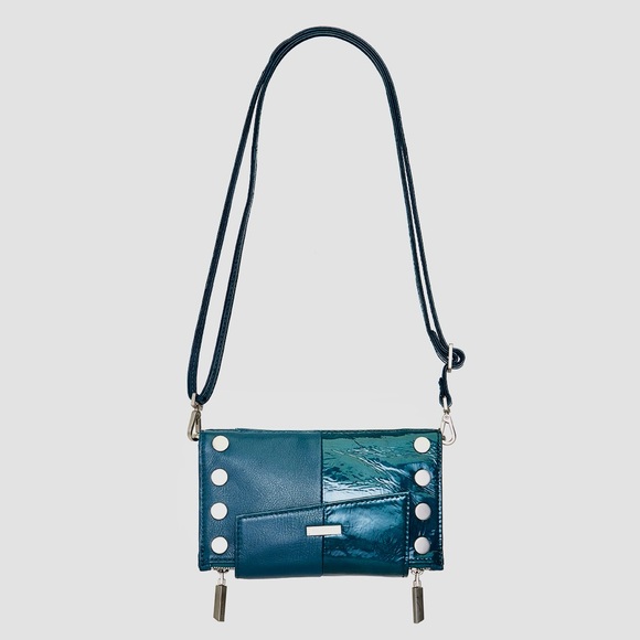 Hammitt Levy Dipped Teal/Brushed Silver Wallet Clutch or Crossbody NWT - Picture 11 of 12